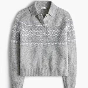 J.Crew Factory Fair Isle Sweater Polo in Extra Soft Yarn- NEW